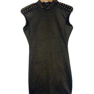 Arden B. Womens Bodycon Dress Metallic Party Dress Shoulder Studded Size L